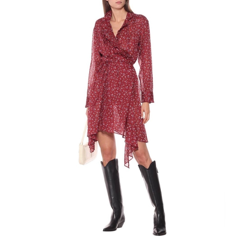 ISABEL MARANT ÉTOILE
Pamela asymmetric floral cotton-mousseline wrap dress (D11)